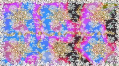 Raster geleneksel oryantasyon süsü. Kusursuz klasik altın desen. Altın elementlerle nötr renklerde altın desen.