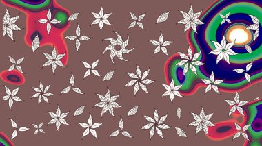 Hoş bir çiçek geçmişi var. Küçük bir çiçekte eskiz deseni. Güzel kumaş deseni. Raster illüstrasyonu.