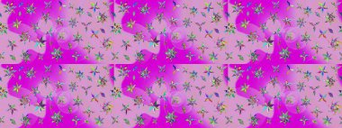 Güzel kumaş deseni. Tarafsız renklerde. Raster illüstrasyonundaki çiçek desenli çizim. Raster illüstrasyonu.