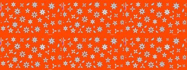 Raster illüstrasyonu. Çizim çiçek deseni duvar kâğıdı olarak kullanılabilir. Turuncu ve nötr renkte çiçekler.