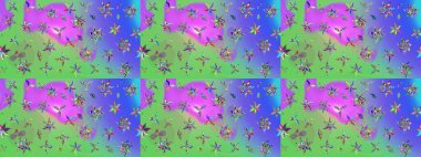 Raster illüstrasyonu. Küçük çiçekli şirin bir desen. Çiçek ve yapraklı çiçek deseni.