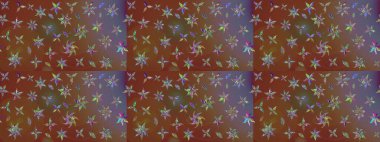 Arkaplan dokusu, duvar kağıdı, kahverengi renkli çiçek teması. Kabile sanatı boho baskısı, klasik çiçek arkaplanı. Soyut etnik raster çizim kalıbı.