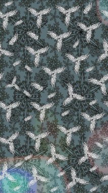 Raster illüstrasyonu. Çizim çiçek deseni duvar kâğıdı olarak kullanılabilir. Tarafsız renklerde çiçekler.