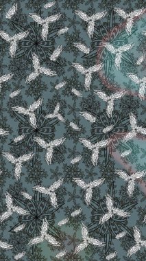 Renkli grunge, koloni çiçekleri ile soyut bir arka plan oluşturur. Parmak izi, kumaş, duvar kâğıdı, tekstil için raster dokusu. Nakış desenli çiçek deseni..