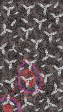 Gri renkli, zarif çiçek buketli suluboya. Raster illüstrasyonu. Düz Çiçek Elementleri Tasarımı. Renkli Bahar Teması çizim şablonu.