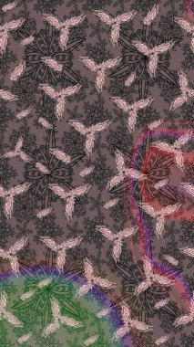 Kahverengi renkte yaz çiçekleri. Raster illüstrasyonu. Raster çiçek desenli ve çiçekli..