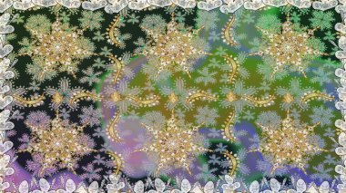 Sembol bayramı, yeni yıl kutlamaları, altın desenler. Noel altın kar tanesi kusursuz desen. Kış kar dokusu duvar kağıdı. Gri renkli altın kar taneleri.