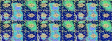 Mavi yerine altın rengi barok çiçekli eskiz deseni. Lüks, kraliyet ve Viktorya dönemi konsepti. Süslü raster dekorasyonu. Mavi renklerdeki altın element.