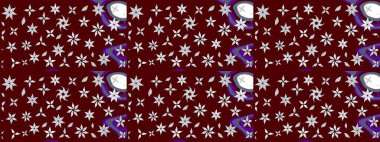 Kırmızı ve nötr renklerde çiçekler. Sevimli çiçek raster deseni. Renkli Bahar Teması eskiz kalıbı. Düz Çiçek Elementleri Tasarımı.