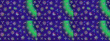 Hediye ambalaj kağıdı, tebrik kartları, posterler ve pankart tasarımı. Mavi renkli çiçekler. Raster düz çiçek çizim deseni.