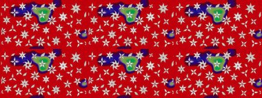 Çizgi çizimi kalıbı. Şirin çiçekler. Raster Moda kumaş deseni.