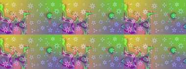 Çiçek deseni. Raster illüstrasyonu. Flower eskiz arka planı. Şatafatlı bahar bahçesi dokusu.