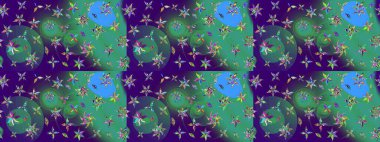 Yumuşak, bahar çiçekli arka plan. Mavi renkli çiçekler. Raster çiçek desenli ve çiçekli..