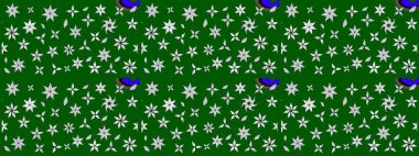 Düz Çiçek Elementleri Tasarımı. Renkli Bahar Teması eskiz kalıbı. Çocuk stili. Çiçekli çizim raster arkaplanı.