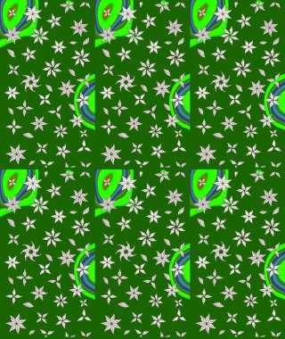 Çiçekli yumuşak bir eskiz şekli. Raster çiçekleri klasik tarzda çizilmiş. Yumuşak, yeşil renkli bahar çiçekleri. Raster illüstrasyonu.