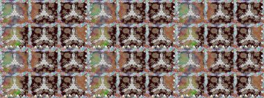 Kahverengi renkli çiçekler. Tropik, dikişsiz çiçek deseni. Raster illüstrasyonu.