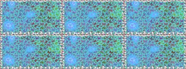 Kusursuz. Kelebekli tasarım. Sonsuz. Çizim, karalama, karalama. Mavi arka planda kelebekler. Raster illüstrasyonu.