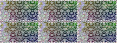 Renkli Bahar Temalı Kusursuz Arkaplan. Gri renkli çiçekler. Düz Çiçek Elementleri Tasarımı. Raster illüstrasyonunda kusursuz çiçek deseni.