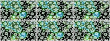 Raster illüstrasyonu. Düz Çiçek Elementleri Tasarımı. Renkli Bahar Temalı Kusursuz Arkaplan. Karalama çiçeği. Güzel kumaş deseni. Zentangle soyut çiçekleri.