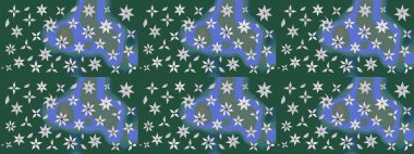 Çiçek ve yapraklı çiçek deseni. Küçük çiçekli şirin bir desen. Raster illüstrasyonu.