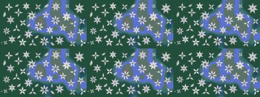 Çiçek ve yapraklı çiçek deseni. Küçük çiçekli şirin bir desen. Raster illüstrasyonu.