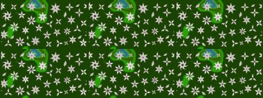 Tomurcukları papatya çiçekleri olan sevimli bir çiçek deseni. Eskiz geçmişi. Raster illüstrasyonu. Kumaş, tekstil, duvar kağıdı baskısı için. Eski usul. Miles Fleur, dandik süs.