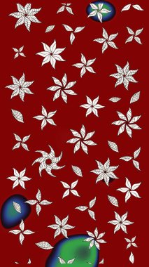 Kırmızı renkte çiçekler. Düz Çiçek Elementleri Tasarımı. Renkli Yaz Temalı eskiz kalıbı. Çiçekli retro deseni çiz.