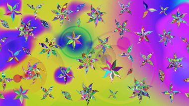 Mor renkli çiçekler suluboya tarzında. Raster illüstrasyonunda çiçek deseni çizimi.