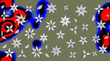 Raster suluboya çiçek deseni, narin çiçekler, yeşil çiçekler, tebrik kartı şablonu. Raster Güzel kumaş deseni.