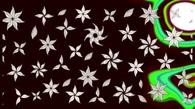 Çiçek desenli eskiz. Siyah renkli çiçekler. Tişört baskısı için çiçek boyama rasteriName.