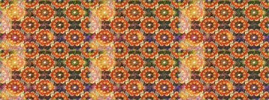 Kahverengi renklerde, altın elementlerle kusursuz desen. Geleneksel oryantasyon süsü. Klasik klasik klasik arka plan. Kusursuz klasik raster altın desenli.