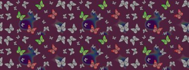 Yetişkin ve büyük çocuklar için boyama kitabı. Dekoratif stil. Renkli sayfa dekoratif kelebeği. Raster illüstrasyonu. Soyut renkli arkaplan. Çizim.