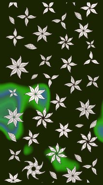 Çiçekli zambakların eskiz geçmişi. Parlak çiçekli kolaj çiçekleri gridir. Çiçek tasarımı için inanılmaz kolaj cennet tarzı..