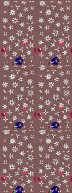 Raster Yumuşak kumaş deseni. Raster çiçek izi. Çiçek rengi eskiz deseni. Klasik taslak çizimi.