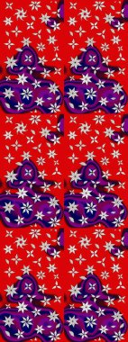 Renkli Bahar Teması eskiz kalıbı. Düz Çiçek Elementleri Tasarımı. Raster illüstrasyonu. Güzel kumaş deseni. Asya tekstil tarzında. Çiçek desenini çiz.