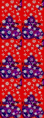 Renkli Bahar Teması eskiz kalıbı. Düz Çiçek Elementleri Tasarımı. Raster illüstrasyonu. Güzel kumaş deseni. Asya tekstil tarzında. Çiçek desenini çiz.