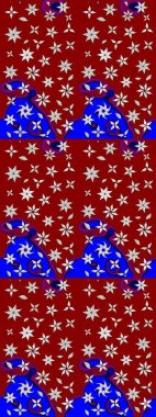 Raster illüstrasyonu. Kırmızı renkte çiçekler. Çizim çiçek deseni duvar kağıdı için kullanılabilir.