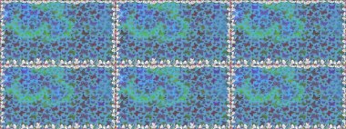 Davetiye, kart ve parmak izi için basit şirin bir model. Mavi ve yeşil arka planda renkli bir kelebek. Renkli güzel halk kelebeklerle kusursuz desen.