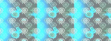 Mavi, nötr ve gri renkte. Mavi, nötr ve gri papatyalardan oluşan mavi, nötr ve gri bir desen. Raster illüstrasyonu.