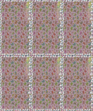 Tarafsız ve kahverengi renkli bir resim. Raster. Tekstil, kumaş, baskı ve davetiye geçmişi. Kelebeklerle çizim yapın.