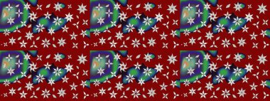 Raster illüstrasyonu. Robot resim. Küçük çiçekte sevimli çiçek deseni var..