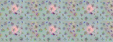 Çiçek desenli eskiz. Gri renkli çiçekler. Tişört baskısı için çiçek boyama rasteriName.