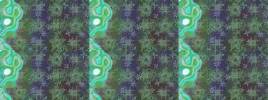 Raster illüstrasyonu. Kar tanelerinin soyut arkaplanlı Noel şablonu. Yeşil ve mavi kar taneleri. Renkler. Noel ve Yeni Yıl moda baskıları için tatil tasarımı.