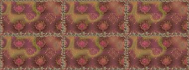 Çiçeksiz desenli arka plan. Kahverengi renkli çiçekler. Tişört baskısı için çiçek boyama rasteriName.