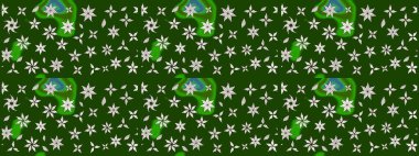 Tomurcukları papatya çiçekleri olan sevimli bir çiçek deseni. Eskiz geçmişi. Raster illüstrasyonu. Kumaş, tekstil, duvar kağıdı baskısı için. Eski usul. Miles Fleur, dandik süs.