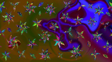 Süslü kumaş deseni. Raster deseni. Çiçekli çiçek deseni, suluboya..