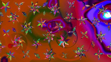 Çiçek rengi eskiz deseni. Raster çiçek izi. Raster Yumuşak kumaş deseni. Klasik taslak çizimi.