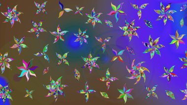 El çizimi çiçek çizimi deseni (fayans). Tekstil için suluboya eskiz deseni. Şirin çiçekli, desenli, menekşe renkli çizim deseni.