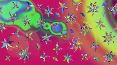 Yeşil renkli çiçekler. Gömlek baskısı için çiçek boyası. Çiçek eskiz kalıbı geçmişi.