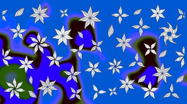 Raster suluboya çiçek deseni, narin çiçekler, mavi çiçekler, tebrik kartı şablonu. Güzel kumaş deseni.